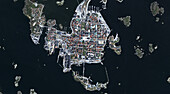 Naval city of Karlskrona in Sweden, satellite image