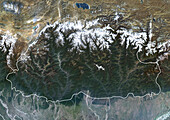 Bhutan, satellite image