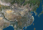East Asia, satellite image