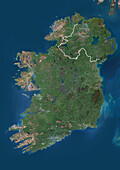 Republic of Ireland and Northern Ireland, satellite image