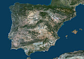 Spain and Portugal, satellite image