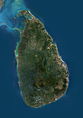 Sri Lanka, satellite image