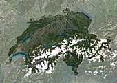 Switzerland, satellite image