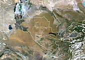Uzbekistan, satellite image