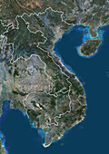 Vietnam, Laos and Cambodia, satellite image