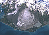 Malaspina Glacier, Alaska, USA, in 1986, satellite image