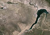 Longyangxia Dam Reservoir, China, in 1987, satellite image