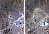 Chuquicatama Copper Mine, Chile, 1985 and 2023, satellite image
