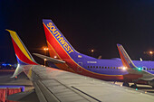 Planes on ground at Denver International Airport, USA