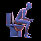 Person experiencing constipation, illustration