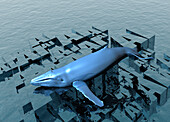 AI in whale communication, conceptual illustration