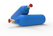 Metal cylinders for storing gases, illustration