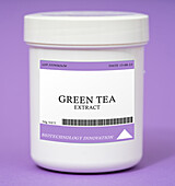 Container of green tea extract