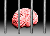 Imprisoned brain, cocneptual illustration