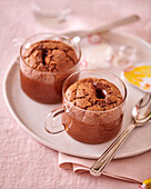 Fondant au Chocolat in glass cups