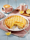 Lemon tart with pastry lattice