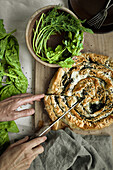 Spanakopita with black cumin