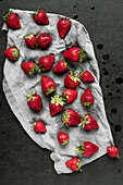 Freshly washed strawberries