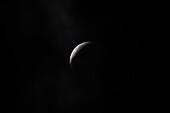 Total eclipse in progress of the super blood wolf moon on 21 January 2019, as viewed from Uxmal, Yucatan, Mexico.