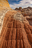 Colorful eroded Navajo sandstone in the White Pocket Recreation Area, Vermilion Cliffs National Monument, Arizona.
