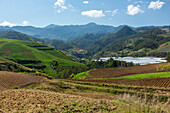 Farmland & greenhouses in the hills around Constanza in the Dominican Republic. Most of the vegetables in the country are raised here..