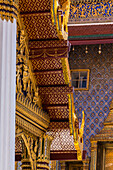 Detail of the Ho Phra Monthien Tham by the Temple of the Emerald Buddha at the Grand Palace complex in Bangkok, Thailand.
