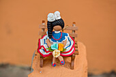 A Dominican faceless doll in a home workshop in the Dominican Republic. The faceless dolls represent the ethnic diversity of the Dominican Republic.