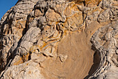 Plastische Verformung im Navajo-Sandstein. White Pocket Recreation Area, Vermilion Cliffs National Monument, Arizona