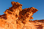 Fragile eroded Aztec sandstone formations in Little Finland, Gold Butte National Monument, Nevada.