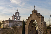 Detail der Totenkapelle der Mission San Xavier del Bac in Tucson, Arizona