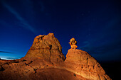 Evening twilight with the Big Dipper over South Coyote Buttes in the Vermilion Cliffs National Monument in Arizona.