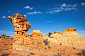 Eroded Navajo sandstone formations in South Coyote Buttes, Vermilion Cliffs National Monument, Arizona.