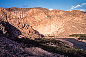 The Rio Grande River flows into the mouth of Boquillas Canyon in Big Bend National Park in Texas. Mexico is across the river.