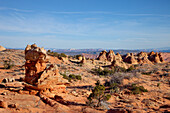 Erodierte Navajo-Sandsteinformationen in South Coyote Buttes, Vermilion Cliffs National Monument, Arizona