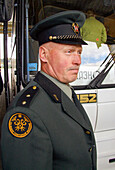 A Lithuanian Customs official at the border crossing between Belarus and Lithuania.