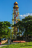 The cast-iron Puerto Plata lighthouse was erected in 1879 in what is now La Puntilla Park in Puerto Plata, Dominican Republic. It is 24.38 meters tall.