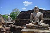 The Vatadage, a circular relic house typical of its kind in the Sacred Quadrangle at the Ancient City of Polonnaruwa, Sri Lanka