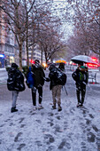 Zaragoza blanketed in snow by storm Juan