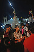 People pray during Buddhist event at UNESCO World Heritage, Galle Fort, during Binara Full Moon Poya Day.