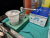 Medical equipment in hospital emergency room