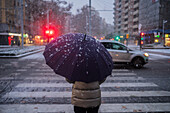 Zaragoza blanketed in snow by storm Juan