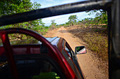 View from top of safari jeep, Udawalawe National Park, on the boundary of Sabaragamuwa and Uva Provinces, in Sri Lanka.