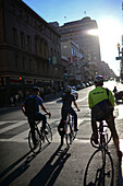 Cyclists waiting for green light in San Francisco.