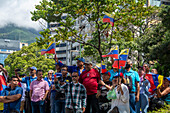 Kundgebung der Kandidatin Maria Corina Machado, venezolanische Oppositionsführerin, auf der Plaza Francia de Altamira in Caracas, am 23. Januar 2024