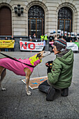 Thousands of people demonstrate in Spain to demand an end to hunting with dogs, Zaragoza, Spain