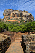 Sigiriya oder Sinhagiri, alte Felsenfestung im nördlichen Matale-Distrikt nahe der Stadt Dambulla in der Zentralprovinz, Sri Lanka