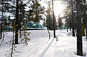 Glas-Iglus im Kakslauttanen Arctic Resort in Saariselka, Finnland