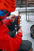 Ice Climbing in Pyha, Lapland, Finland