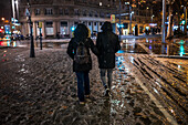 Zaragoza, vom Sturm Juan mit Schnee bedeckt