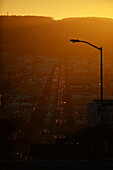 View of San Francisco at sunset.